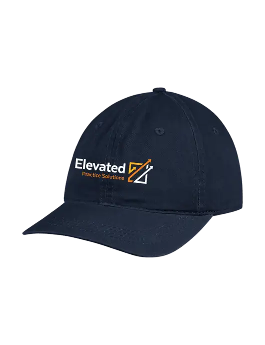 Garment Washed Unstructured Twill Navy Cap w/Elevated Practice Solutions Logo