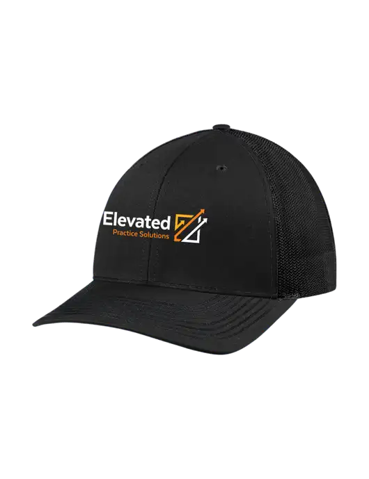 Richardson Adjustable Snapback Original 112 Trucker Cap Black w/Black Mesh w/Elevated Practice Solutions Logo