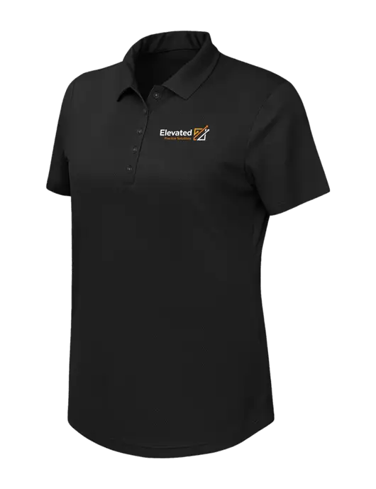 Callaway Womens Birdseye Black Polo w/Elevated Practice Solutions Logo