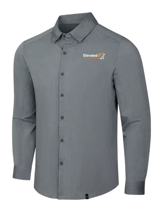 OGIO Medium Grey Heather Commuter Woven Shirt w/Elevated Practice Solutions Logo