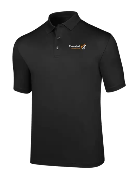 Callaway Opti-Dri Black Chev Polo w/Elevated Practice Solutions Logo
