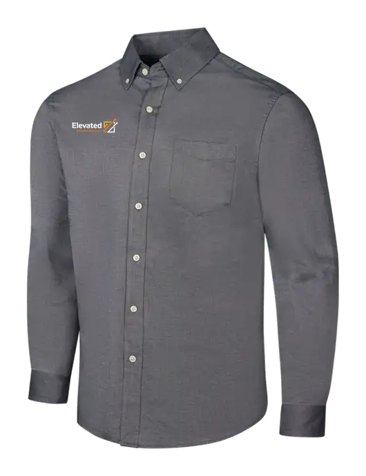 Dark Grey SuperPro Oxford Shirt w/Elevated Practice Solutions Logo