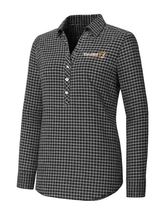 Womens Dark Grey/White City Stretch Shirt w/Elevated Practice Solutions Logo