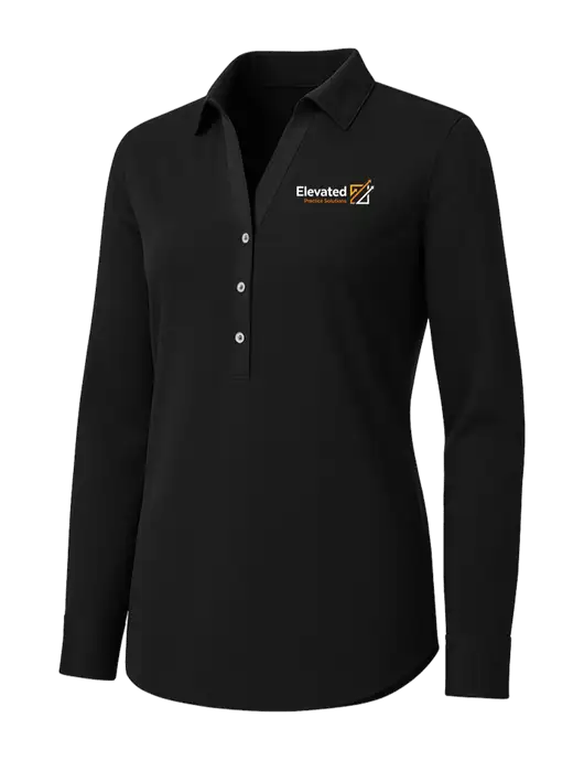 Womens Black City Stretch Shirt w/Elevated Practice Solutions Logo