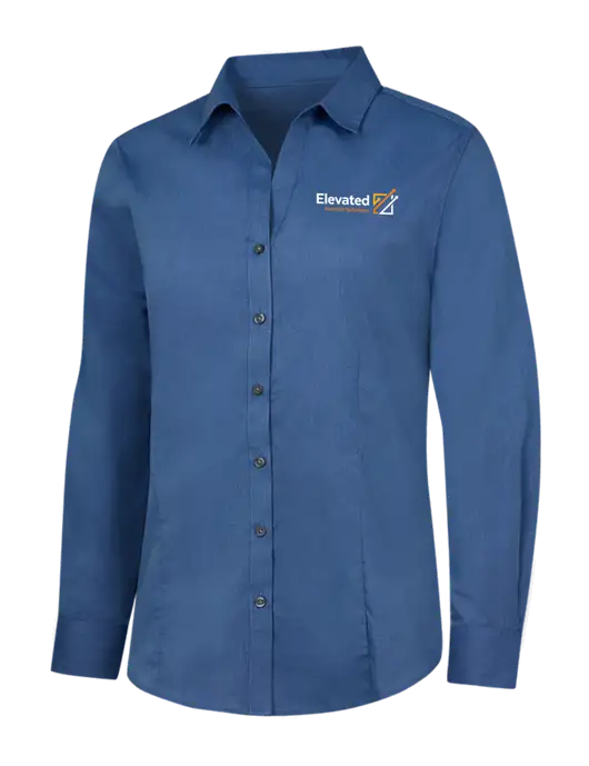 Light Navy Womens Crosshatch Easy Care Shirt w/Elevated Practice Solutions Logo