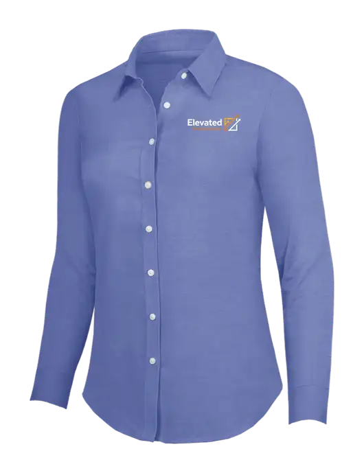 Navy Womens SuperPro Oxford Shirt w/Elevated Practice Solutions Logo