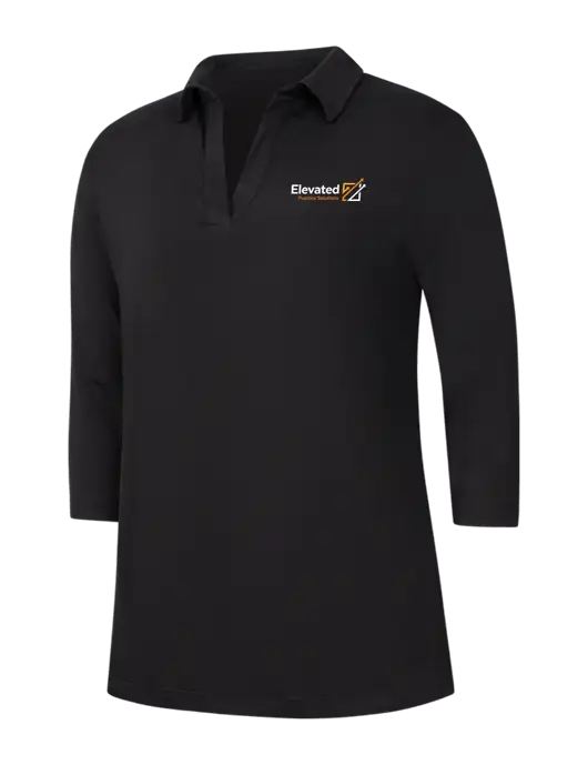 Womens Black Luxe Knit Tunic w/Elevated Practice Solutions Logo