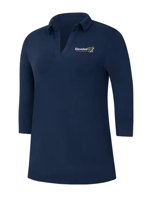 Navy Womens Luxe Knit Tunic w/Elevated Practice Solutions Logo