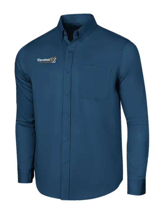 Long Sleeve Light Navy Superpro React Twill Shirt w/Elevated Practice Solutions Logo