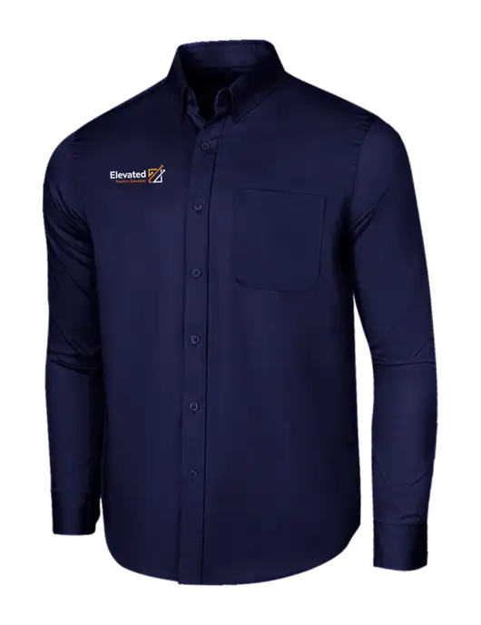 Long Sleeve Navy Superpro React Twill Shirt w/Elevated Practice Solutions Logo