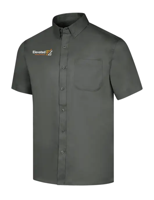 Short Sleeve Dark Grey Superpro React Twill Shirt w/Elevated Practice Solutions Logo