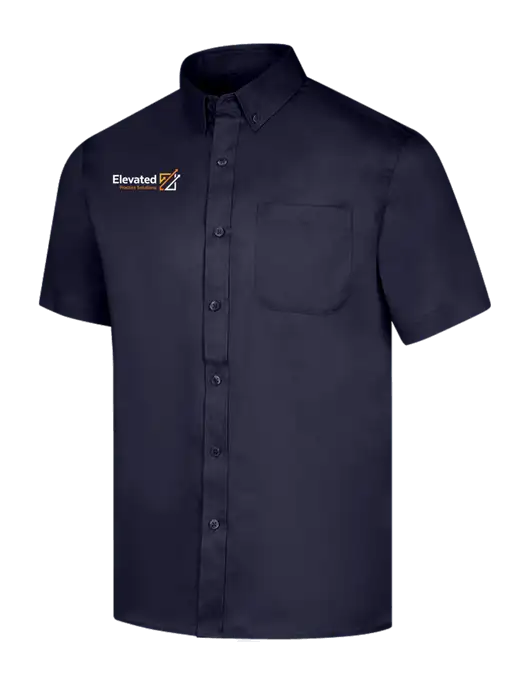 Short Sleeve Navy Superpro React Twill Shirt w/Elevated Practice Solutions Logo