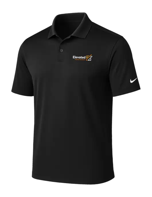 NIKE Black Victory Solid Polo w/Elevated Practice Solutions Logo