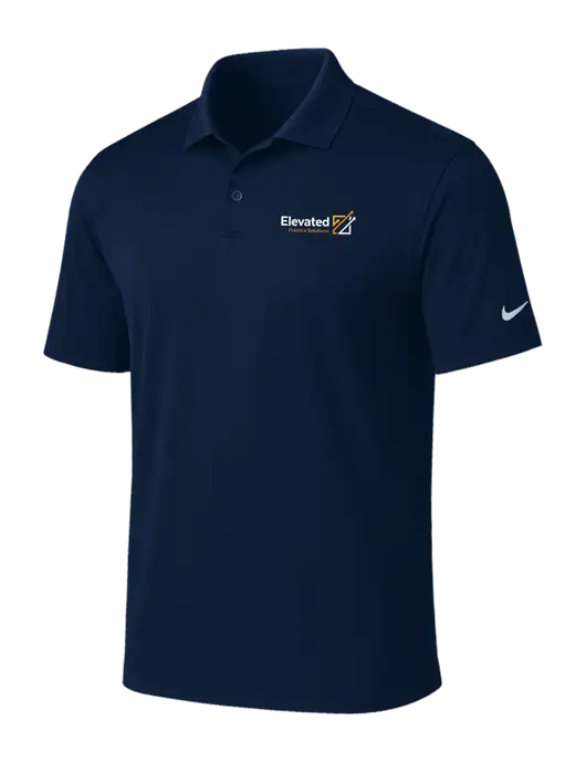 NIKE Navy Victory Solid Polo w/Elevated Practice Solutions Logo