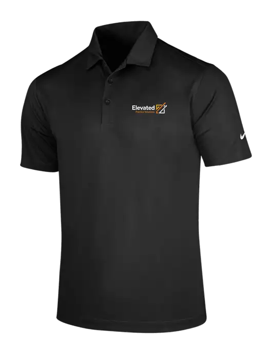 NIKE Black Dri-Fit Vertical Mesh Polo w/Elevated Practice Solutions Logo