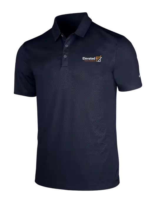 NIKE Dark Navy Dri-Fit Embossed Tri-Blade Polo w/Elevated Practice Solutions Logo