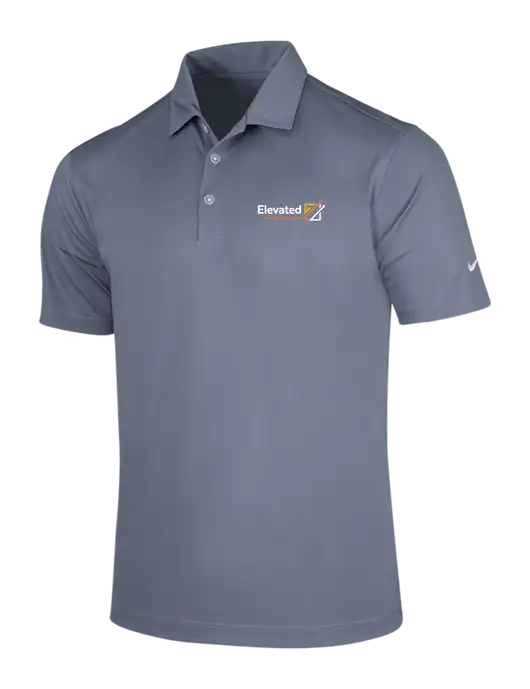 NIKE Medium Grey Dri-Fit Vertical Mesh Polo w/Elevated Practice Solutions Logo