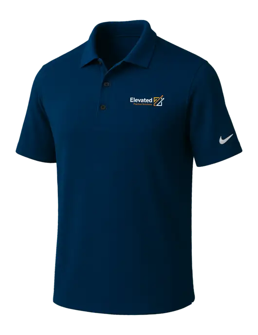 NIKE Navy Dri-Fit Micro Pique Polo w/Elevated Practice Solutions Logo