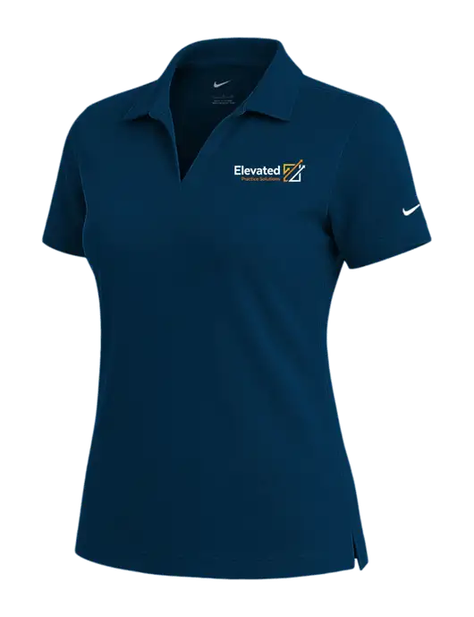 NIKE Navy Womens Dri-Fit Micro Pique Polo w/Elevated Practice Solutions Logo