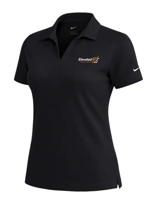 NIKE Black Womens Dri-Fit Micro Pique Polo w/Elevated Practice Solutions Logo