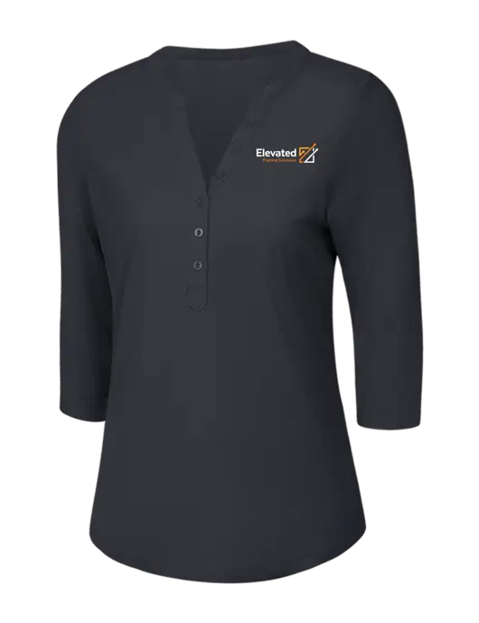 OGIO Charcoal Grey Jewel Henley w/Elevated Practice Solutions Logo