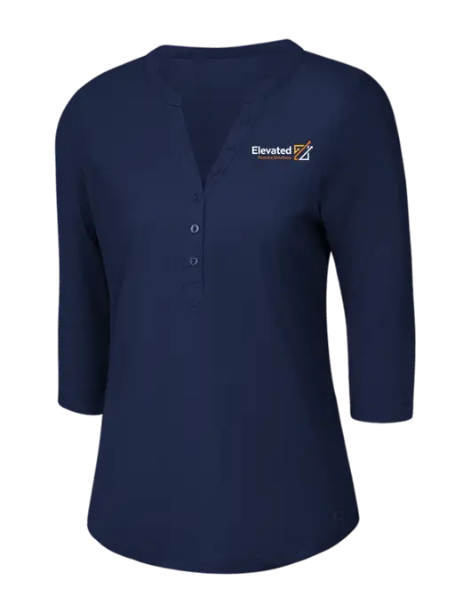 OGIO Navy Jewel Henley w/Elevated Practice Solutions Logo