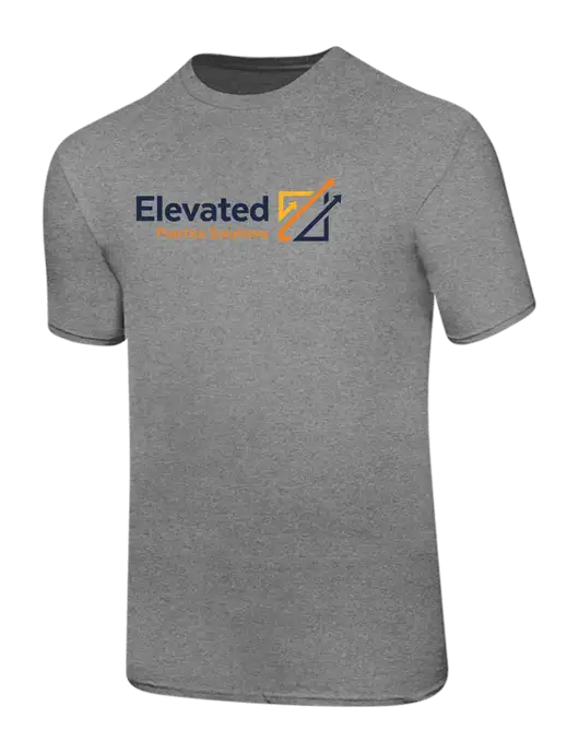 Ring Spun Light Heather Grey 4.5 oz T-Shirt w/Elevated Practice Solutions Logo