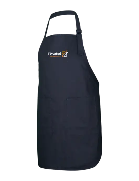 Full-Length Black Apron With Pockets w/Elevated Practice Solutions Logo