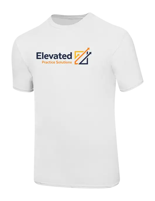 Ring Spun White 4.5 oz T-Shirt w/Elevated Practice Solutions Logo