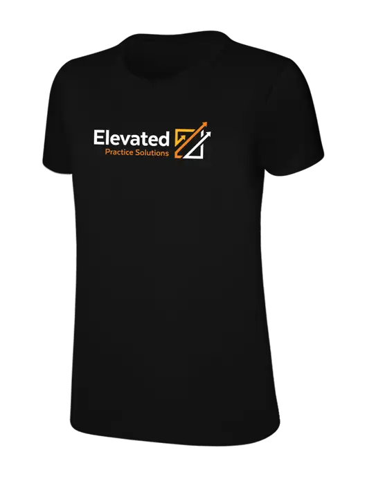 Womens Ring Spun Jet Black 4.5 oz T-Shirt w/Elevated Practice Solutions Logo