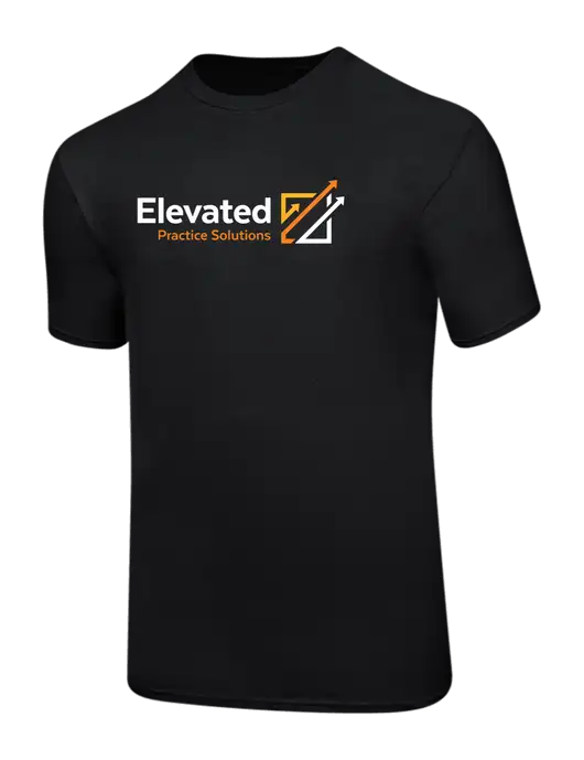 Ring Spun Jet Black 4.5 oz T-Shirt w/Elevated Practice Solutions Logo