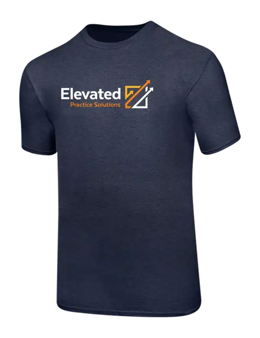 Ring Spun Heather Navy 4.5 oz T-Shirt w/Elevated Practice Solutions Logo