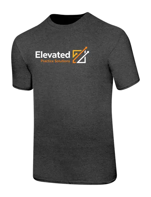Ring Spun Dark Heather Grey 4.5 oz T-Shirt w/Elevated Practice Solutions Logo