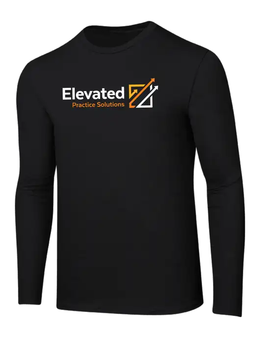 Ring Spun Jet Black 4.5 oz Long Sleeve T-Shirt w/Elevated Practice Solutions Logo