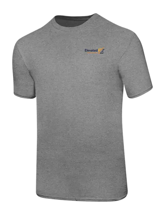 Ring Spun Light Heather Grey 4.5 oz T-Shirt w/Elevated Practice Solutions Logo