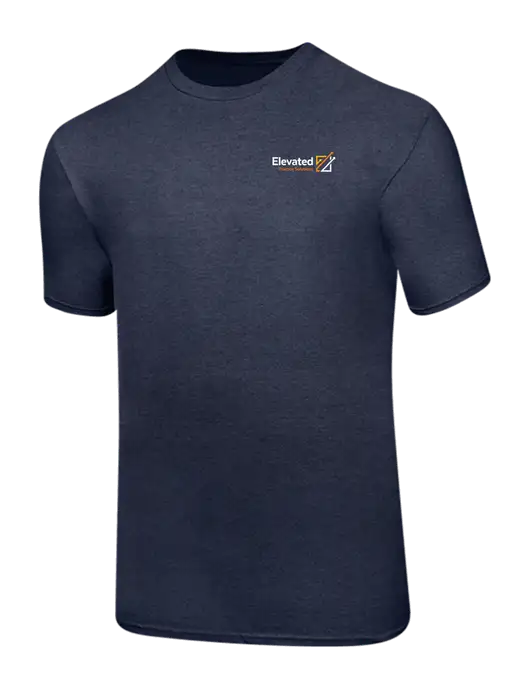 Ring Spun Heather Navy 4.5 oz T-Shirt w/Elevated Practice Solutions Logo