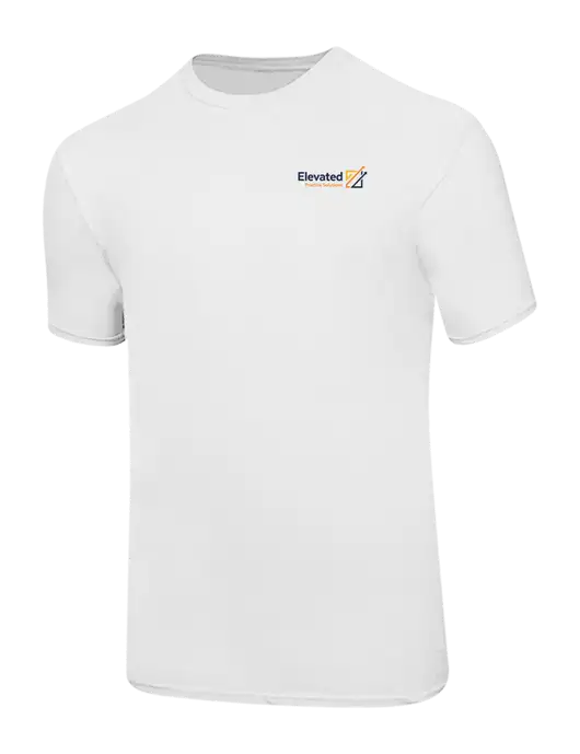 Ring Spun White 4.5 oz T-Shirt w/Elevated Practice Solutions Logo