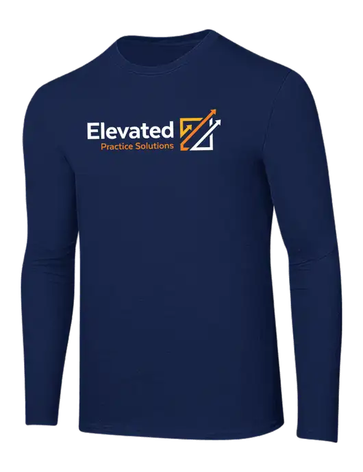 Ring Spun Navy 4.5 oz Long Sleeve T-Shirt w/Elevated Practice Solutions Logo
