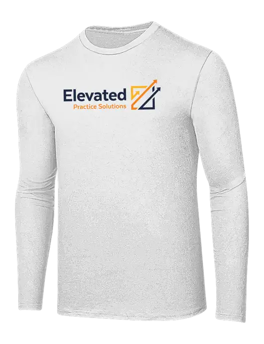 Ring Spun White 4.5 oz Long Sleeve T-Shirt w/Elevated Practice Solutions Logo