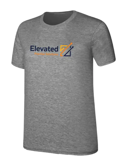 Womens Ring Spun Light Grey Heather 4.5 oz T-Shirt w/Elevated Practice Solutions Logo