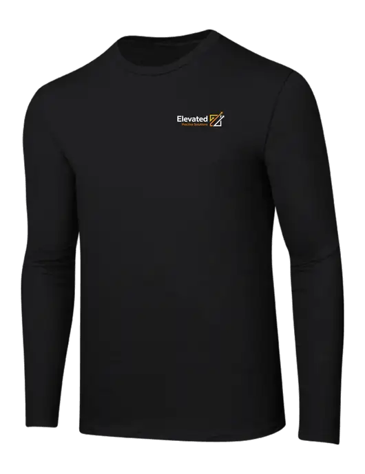 Ring Spun Jet Black 4.5 oz Long Sleeve T-Shirt w/Elevated Practice Solutions Logo