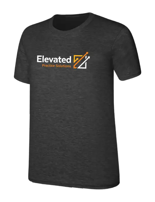 Womens Ring Spun Dark Heather Grey 4.5 oz T-Shirt w/Elevated Practice Solutions Logo