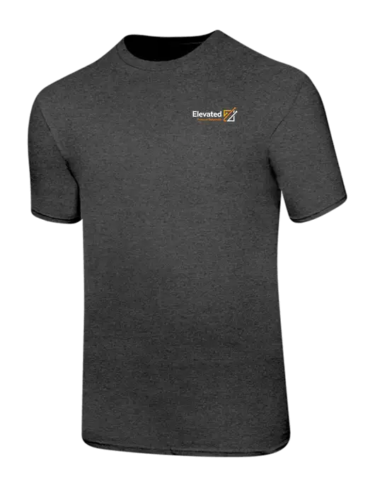 Ring Spun Dark Heather Grey 4.5 oz T-Shirt w/Elevated Practice Solutions Logo