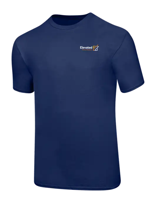 Ring Spun Navy 4.5 oz T-Shirt w/Elevated Practice Solutions Logo