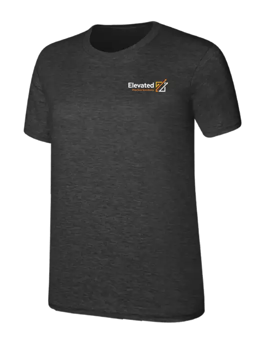 Womens Ring Spun Dark Heather Grey 4.5 oz T-Shirt w/Elevated Practice Solutions Logo