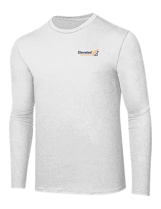 Ring Spun White 4.5 oz Long Sleeve T-Shirt w/Elevated Practice Solutions Logo