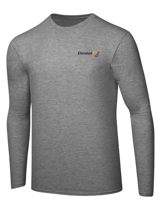 Ring Spun Light Heather Grey 4.5 oz Long Sleeve T-Shirt w/Elevated Practice Solutions Logo