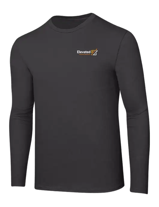 Ring Spun Charcoal 4.5 oz Long Sleeve T-Shirt w/Elevated Practice Solutions Logo