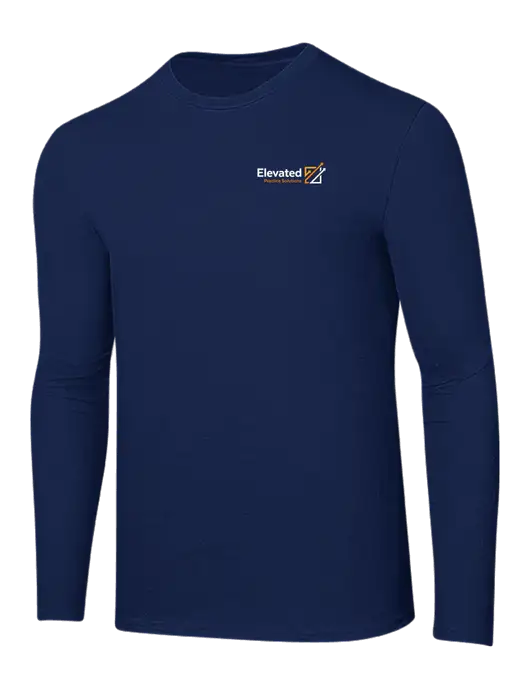 Ring Spun Navy 4.5 oz Long Sleeve T-Shirt w/Elevated Practice Solutions Logo