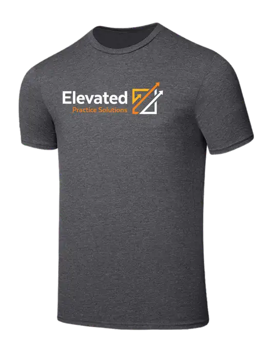 Seriously Soft Heathered Charcoal T-Shirt w/Elevated Practice Solutions Logo